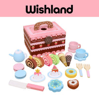 Wooden Portable Cake Set Sweet Dessert Play Kit Gift For Kids by WISHLAND