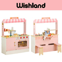 Wooden Double Sided Hamburger Shop Ages 3+ Pretend Playset Gift For Boys and Girls by WISHLAND