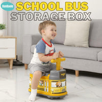 DANBAOLE School Bus Storage Box Rideable Trolley Walker for Kids by WISHLAND