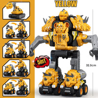 Dinosaur Transform Robot Friction Powered Cars Trucks for Kids by WISHLAND