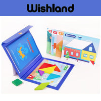 Wooden Tangram Book Ages 2+ Magnetic Educational Book Toy Gift For Boys and Girls by WISHLAND