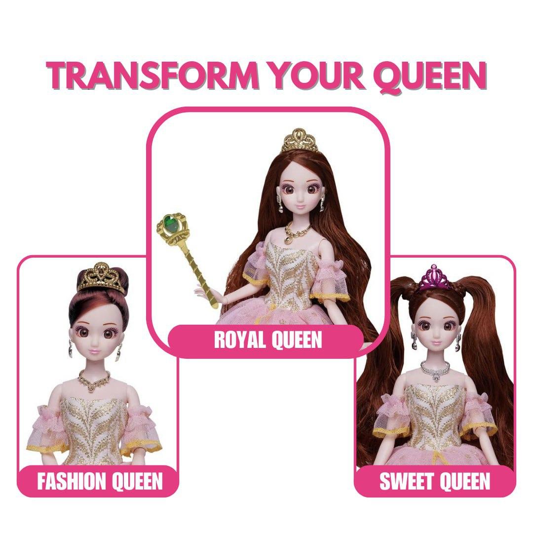 ANLILY My Queen Closet Doll Necklace Shoes Wand Crown Dress Up for Kids  Pretend Play by WISHLAND