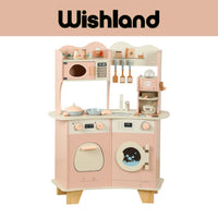 Wooden Kitchen with Coffee & Washing Machine Ages 3+ Pretend Playset Gift For Boys and Girls by WISHLAND