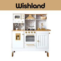 MAMABRUM Kitchen with Real Water and Coffee Machine Ages 3+ Wooden PretendGift For Kids by WISHLAND