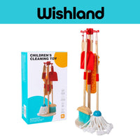 Wooden Children Cleaning Toy Ages 3+ Housekeeping Pretend Playset Gift For Kids by WISHLAND