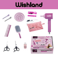 Beauty Salon Styling Set with Blower Kids Toy Pretend Play Fashion by WISHLAND