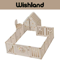 Moon Rabbit Fence with House Portable Indoor Playfence for Kids by WISHLAND