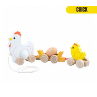 BABIBO Drag Pull Ages 2+ Pull Along Train Duckling and Chick Gift For Kids by WISHLAND