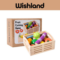 Fruit Cutting Game Ages 3+ Wooden Pretend Slicing Toy Gift For Kids by WISHLAND