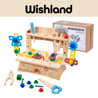 Small Workbench Ages 3+ Wooden Tool Play Set Educational Construction Toy Gift For Kids by WISHLAND
