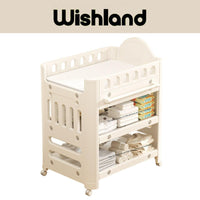 Baby Nursing Table Diaper Changing Storage with Wheels Gift For Kids by WISHLAND