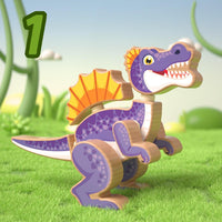 EDU TREE Jurassic Dinosaur Assemblage Ages 3+ Colorful Wooden Puzzle Gift For Kids by WISHLAND