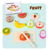 Wooden Cutting Food with Slice Board Ages 2+ Pretend Playset Gift For Kids by WISHLAND