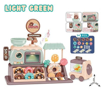 Donuts Shop Cart Toy with Oven for Kids Pretend Play with Lights and Sounds by WISHLAND