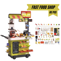Food Studio Series Ages 3+ Fried Chicken Fast Food Teppanyaki Grill Shop Pretend Play Gift For Kids by WISHLAND
