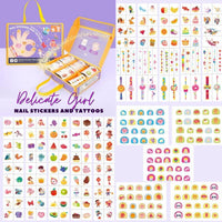 TOI Nail Stickers and Tattoos Gift Set for Girls with 260 Patterns