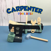 LITTLE TOWN Wooden Tool Belt Set Pretend Play for Toddler by WISHLAND