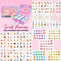 TOI Nail Stickers and Tattoos Gift Set for Girls with 260 Patterns