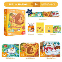 TOI Leveled Puzzles Educational Toy Jigsaw Puzzles For Kids Aged 0-9 Years Progressive Puzzle