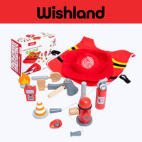 UMU Wooden Firefighter Play Set Ages 3+ Profession Pretend Activity Toy Gift For Kids by WISHLAND