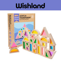 Acrylic Transparent Building Blocks 24pcs Ages 3+ Wooden Toy Gift For Kids by WISHLAND