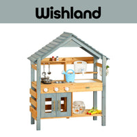 ONE ELEPHANT Outdoor House Kitchen Wooden Pretend Play Cooking Set Gift For Kids by WISHLAND