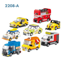 Mini Motorcade Building Blocks Ages 6+ 8 Pieces Set DIY Car Model Gift For Kids by WISHLAND