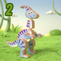 EDU TREE Jurassic Dinosaur Assemblage Ages 3+ Colorful Wooden Puzzle Gift For Kids by WISHLAND