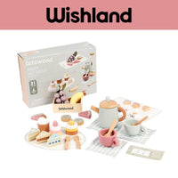 TETEWOOD Wooden Tea Set Ages 3+ Pretend Party Play Gift For Kids by WISHLAND