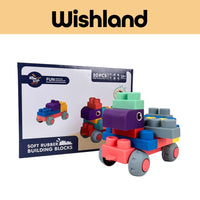 Soft Rubber Building Blocks Ages 3+ Colorful Early Learning Gift For Kids by WISHLAND