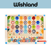 Wooden Capital Letter Maze Ages 2+ Animal Pairing Board Game Gift For Kids by WISHLAND