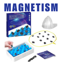 Magnetism Magnetic Rocks, String and Sponge Board Chess Game Tabletop Toy for Kids by WISHLAND