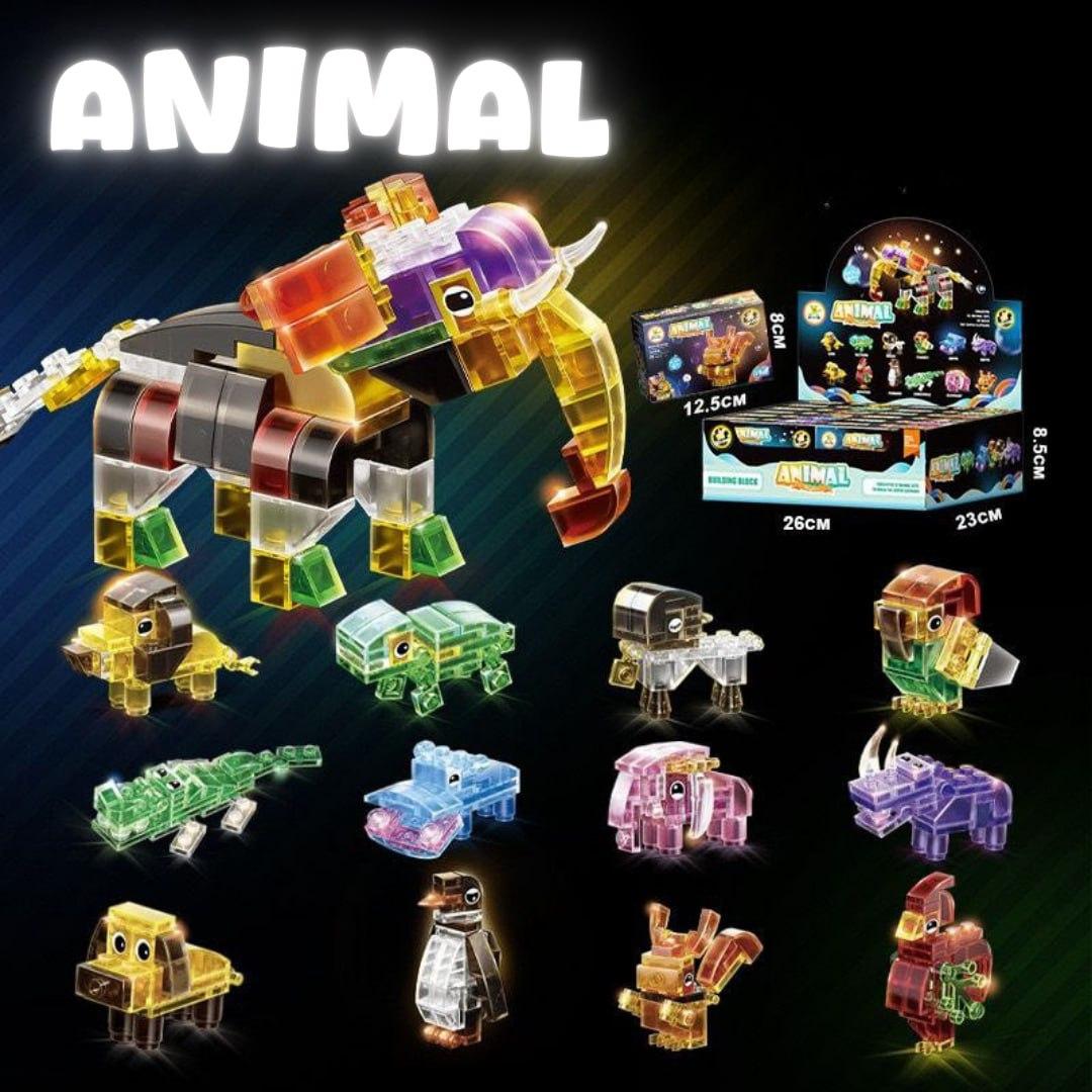 Crystal Building Blocks Ages 3+ 12in1 Transparent Light-Up