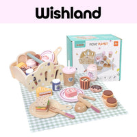 KABI Picnic Playset Ages 3+ Pretend Food Basket Toy Gift For Kids by WISHLAND