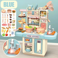 Mini Dream Kitchen Realistic Steam and Lights Role Playing Game Pretend for Kids by WISHLAND