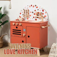 WILDNINS Love KItchen Wooden Playset Pretend Cooking Set for Kids by WISHLAND