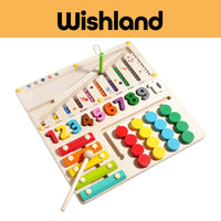 MWDH 4 in1 Multifunctional Board Ages 3+ Educational Learning Toy Gift For Kids by WISHLAND