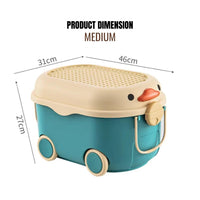 Duck Toy Organizer 3 Pieces Stackable Animal Design with Lid for Toys by WISHLAND