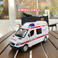 Alloy Cars Realistic Vehicle Models with Sound and Lights Pull Back Toy for Kids by WISHLAND