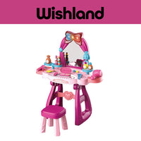 Make up Desk Vanity Dresser with Lights and Sounds for Kids Simulation Pretend Play by WISHLAND