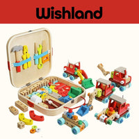 Wooden Nut Tool Cart Ages 3+ Creative DIY Builder Toolkit Gift For Boys by WISHLAND