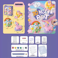 3D Mould and Paint Ages 6+ Creative Plaster Art Coloring Activity Gift For Kids by WISHLAND