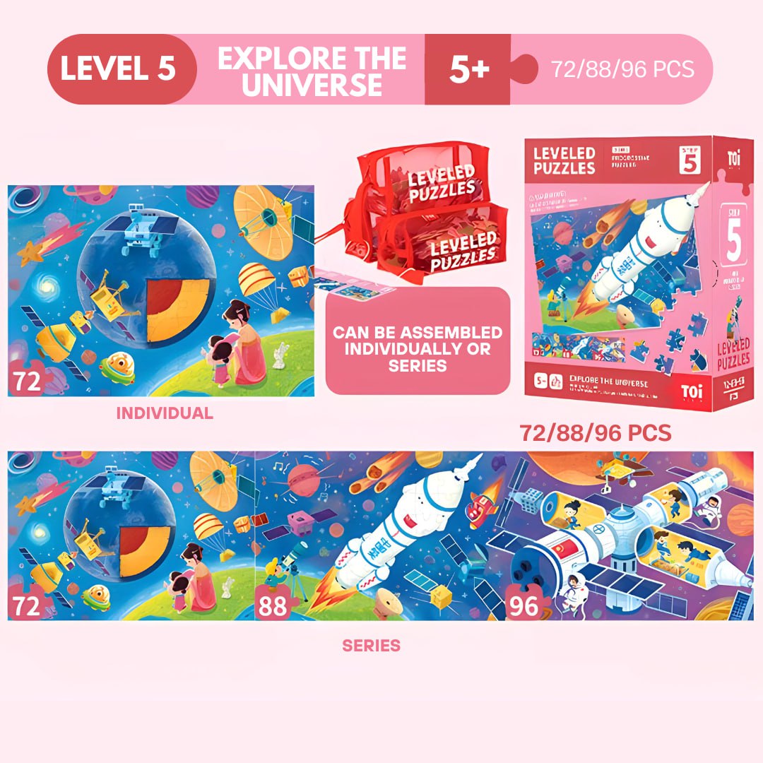 TOI Leveled Puzzles Educational Toy Jigsaw Puzzles For Kids Aged 0-9 Years Progressive Puzzle