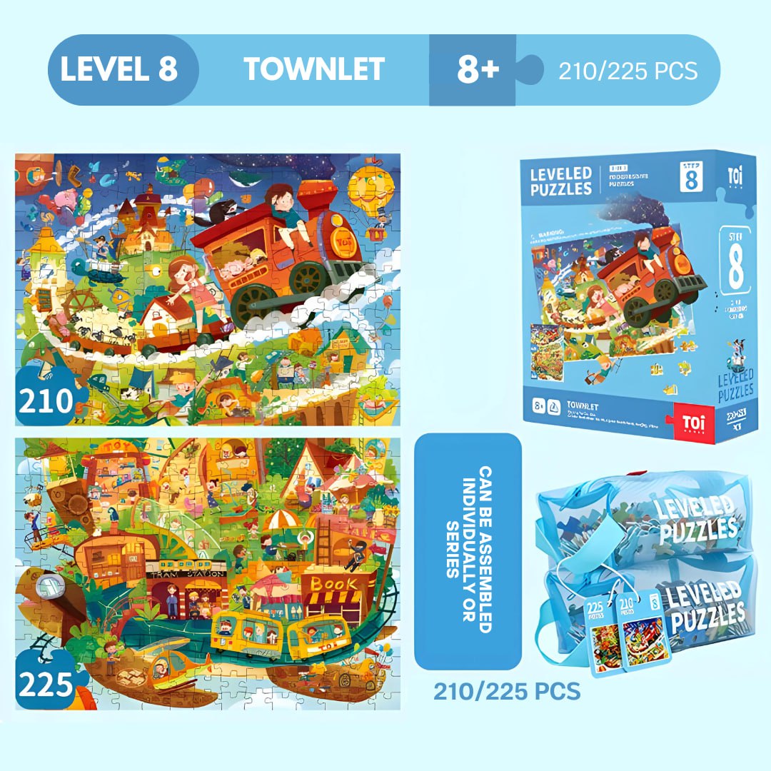 TOI Leveled Puzzles Educational Toy Jigsaw Puzzles For Kids Aged 0-9 Years Progressive Puzzle