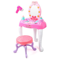 Dressing Table Make Up Toy w/ Chair 19pcs Accessories Lights & Sounds by WISHLAND