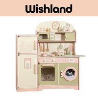ONE ELEPHANT Wooden Pink Green Refrigerator Kitchen Ages 3+ Pretend Chef Gift For Kids by WISHLAND