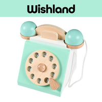 Wooden Retro Phone Ages 3+ Enlightenment Brain Toys Simulation Gift For Kids by WISHLAND