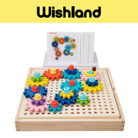 Wooden Gear Game Ages 3+ Color Classification Tool Screw Gift For Kids by WISHLAND