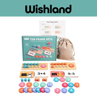 TREEHOLE Ten Frame Sets Ages 3+ Wooden Early Learning Kit Gift For Kids by WISHLAND
