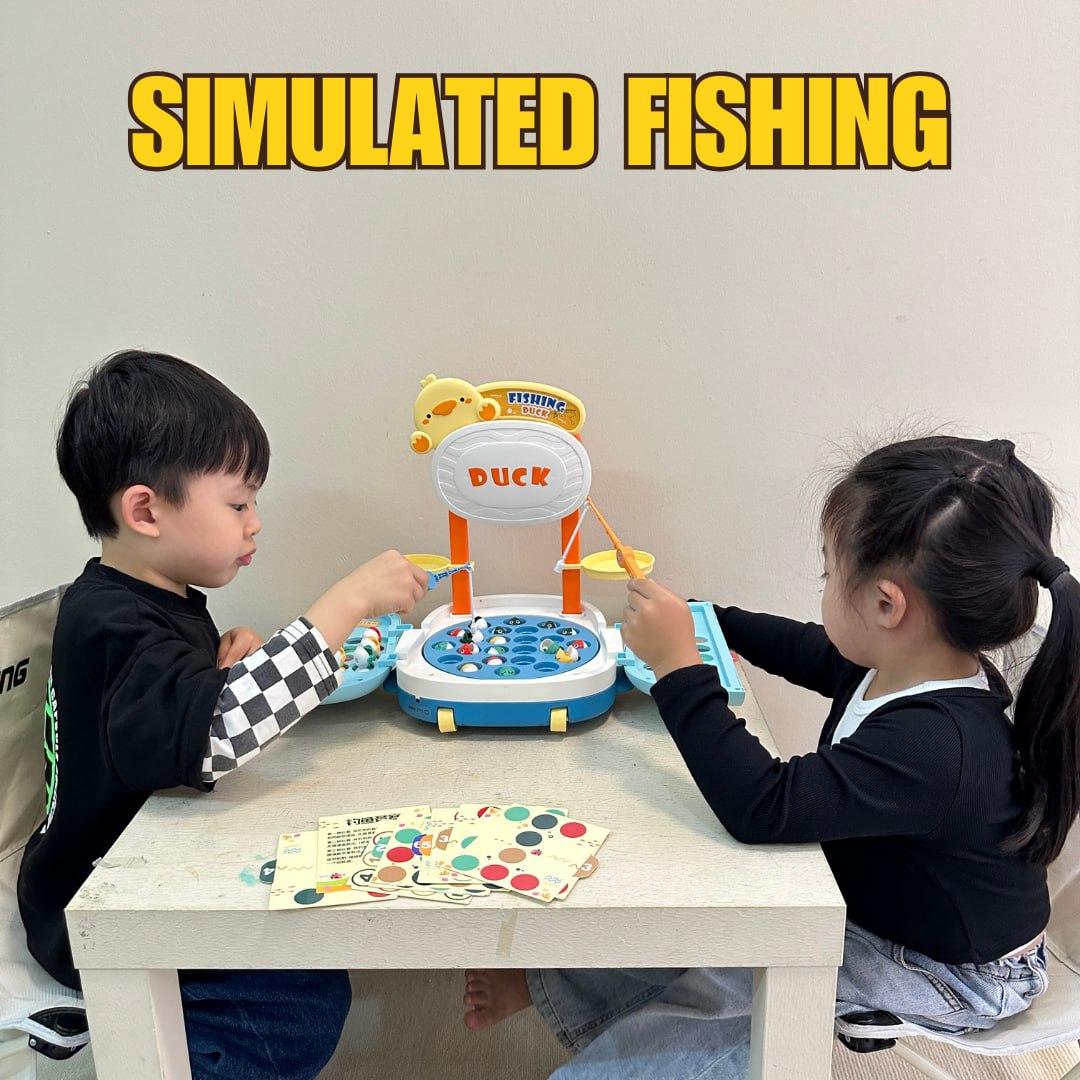 Duck Fishing Toy Electric Game Rotating Fish Pond for Kids by WISHLAND